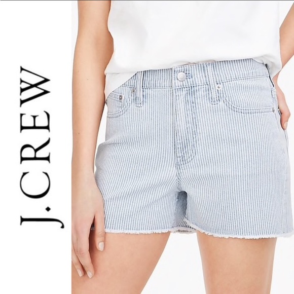 J. Crew Pants - J. Crew high rise striped denim shorts